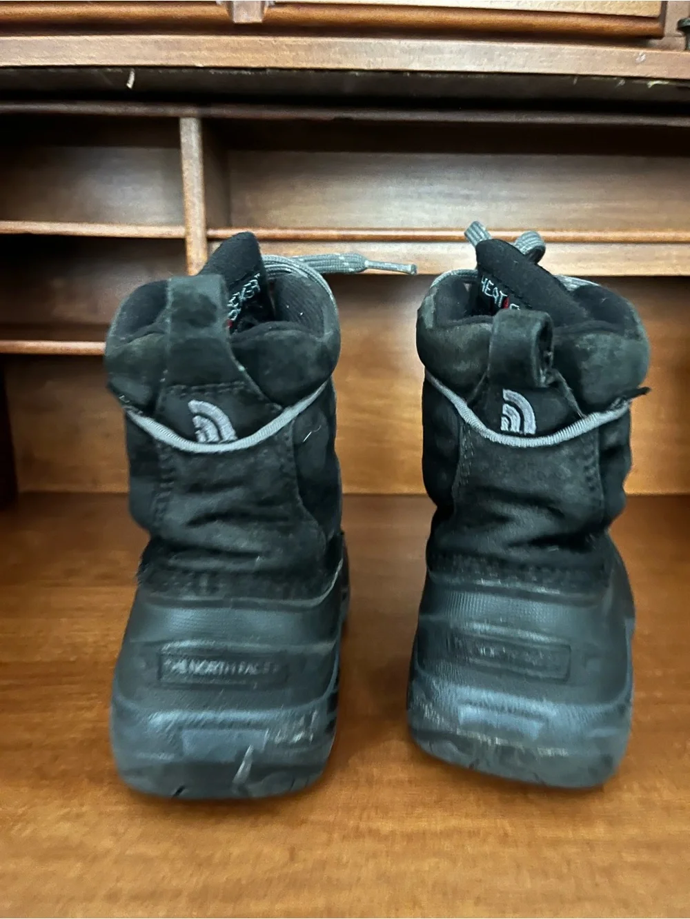The North Face Black and Gray Kids Winter Boots